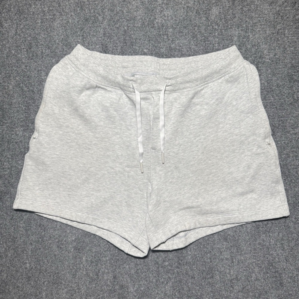 Lululemon Steady State Shorts Men Medium LM7BD3S Heathered Grey Fleece 4" Casual